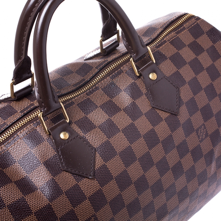 Pre Owned Louis Vuitton Damier Ebene Canvas Speedy 35 Bag