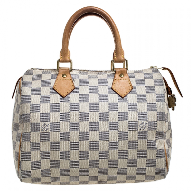 Pre Owned Louis Vuitton Damier Azur Canvas Speedy 25 Bag