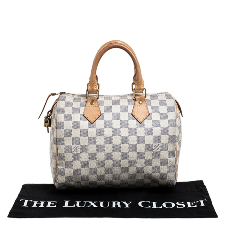 Pre Owned Louis Vuitton Damier Azur Canvas Speedy 25 Bag