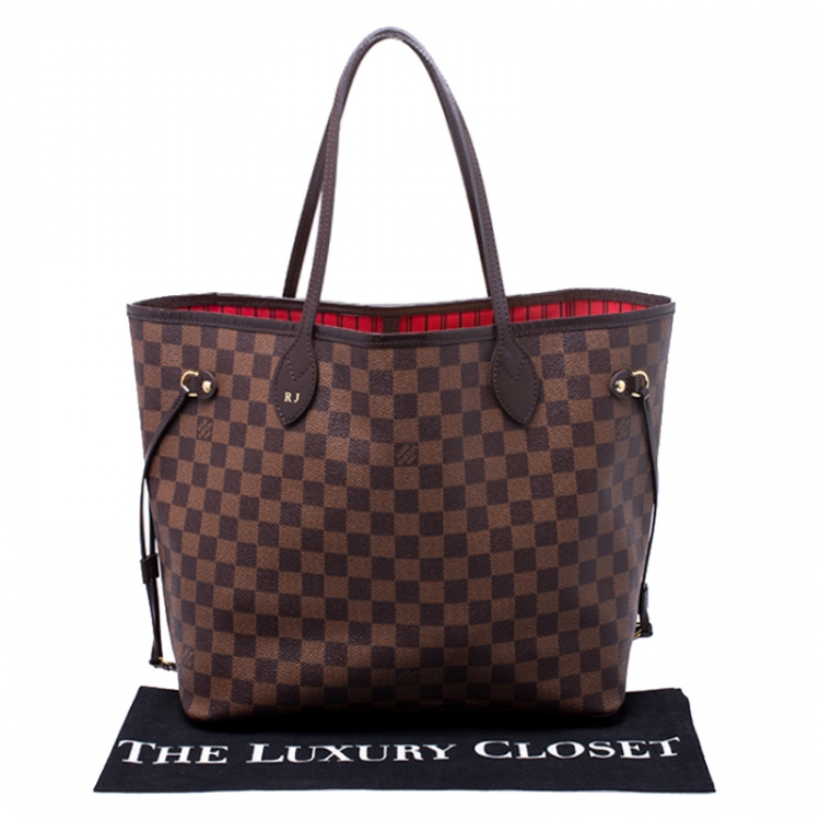 Pre Owned Louis Vuitton Damier Ebene Canvas Neverfull MM Bag