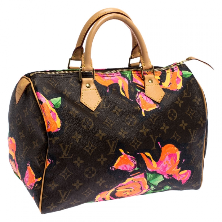 مملوكة مسبقًا Louis Vuitton Multicolor Monogram Canvas Limited Edition Stephen Sprouse Roses Speedy 30 Bag