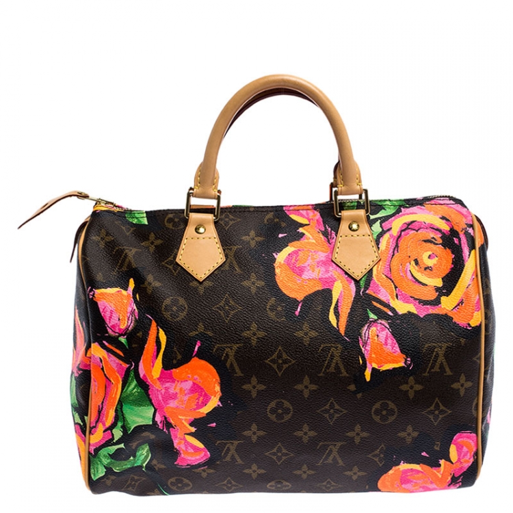 مملوكة مسبقًا Louis Vuitton Multicolor Monogram Canvas Limited Edition Stephen Sprouse Roses Speedy 30 Bag
