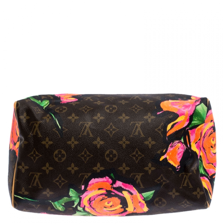مملوكة مسبقًا Louis Vuitton Multicolor Monogram Canvas Limited Edition Stephen Sprouse Roses Speedy 30 Bag