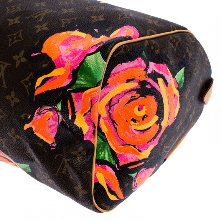 مملوكة مسبقًا Louis Vuitton Multicolor Monogram Canvas Limited Edition Stephen Sprouse Roses Speedy 30 Bag