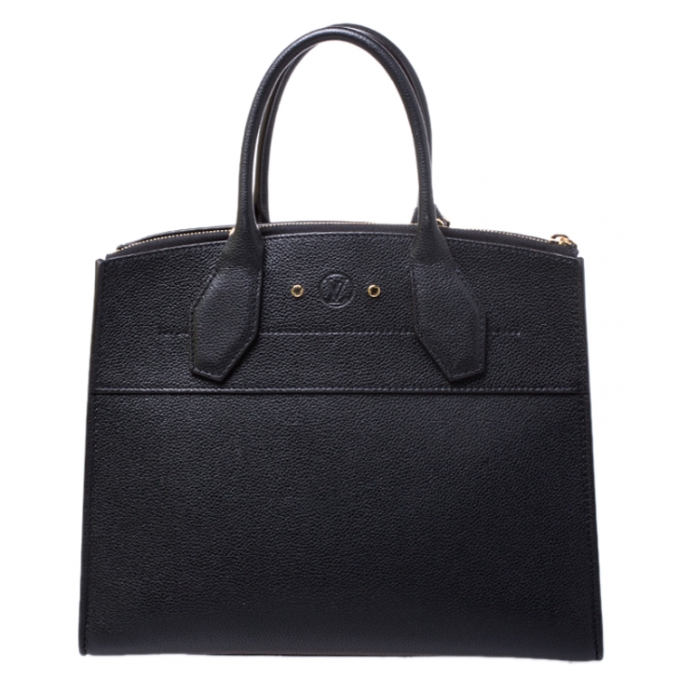 Pre Owned Louis Vuitton Black Leather City Steamer MM Bag