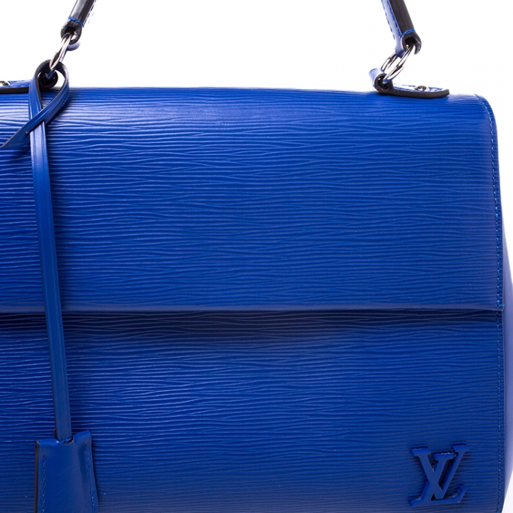 Pre Owned Louis Vuitton Electric Blue Epi Leather Cluny MM