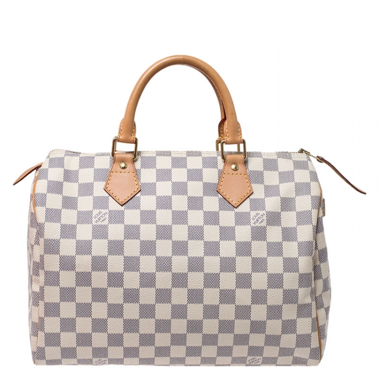 Pre Owned Louis Vuitton Damier Azur Canvas Speedy 30 Bag