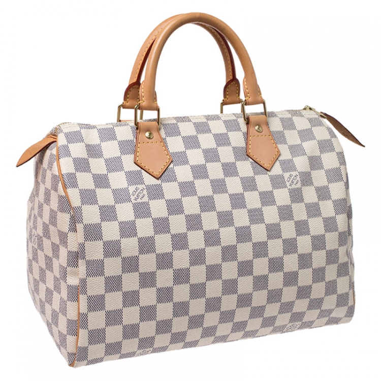 Pre Owned Louis Vuitton Damier Azur Canvas Speedy 30 Bag