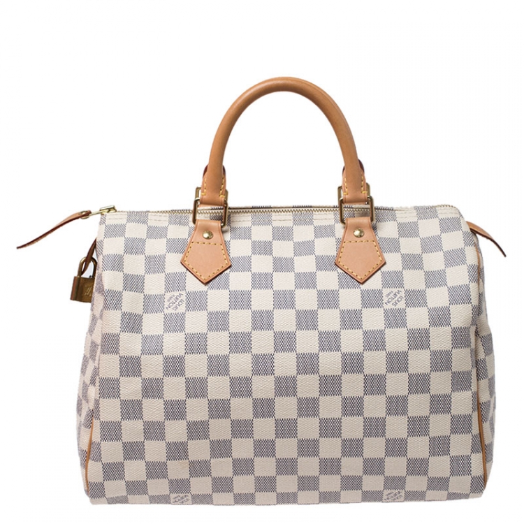 Pre Owned Louis Vuitton Damier Azur Canvas Speedy 30 Bag