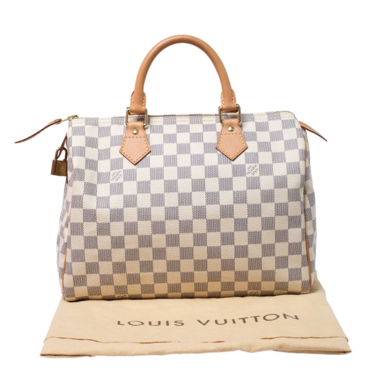 Pre Owned Louis Vuitton Damier Azur Canvas Speedy 30 Bag