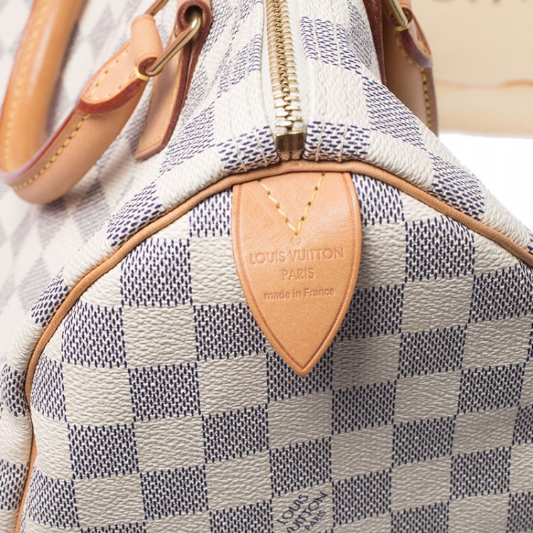 Pre Owned Louis Vuitton Damier Azur Canvas Speedy 30 Bag