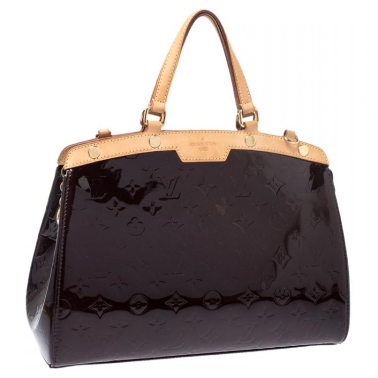 Pre Owned Louis Vuitton Amarante Monogram Vernis Brea MM Bag