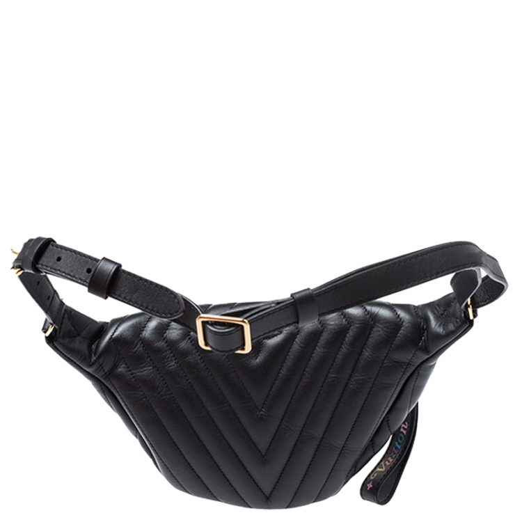 Pre Owned Louis Vuitton Black Leather New Wave Bumbag