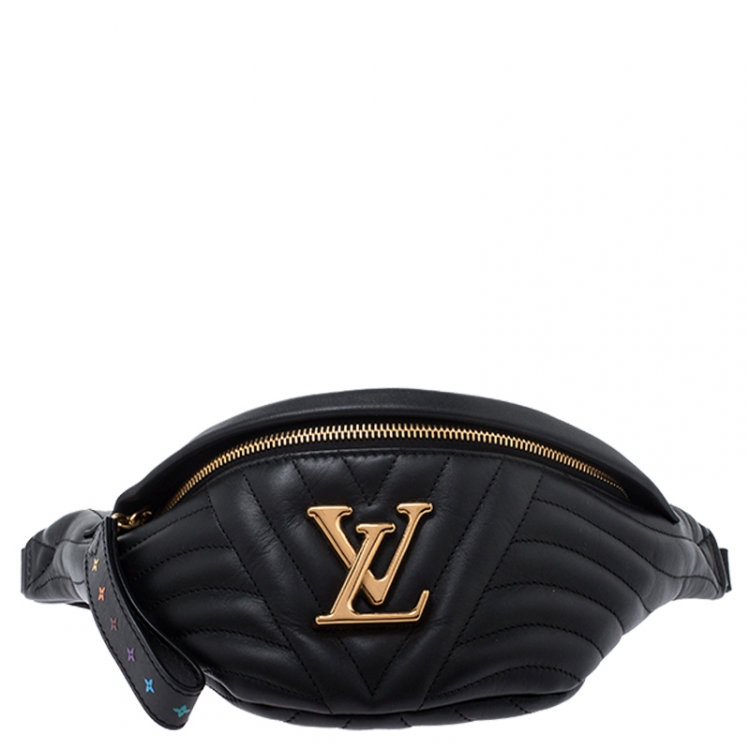 Pre Owned Louis Vuitton Black Leather New Wave Bumbag