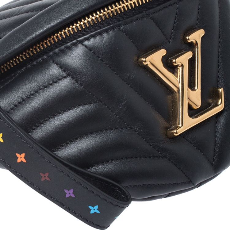 Pre Owned Louis Vuitton Black Leather New Wave Bumbag