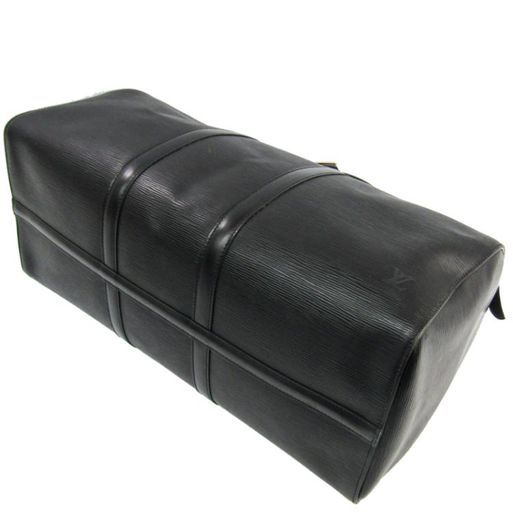 LOUIS VUITTON Epi Leather Black Keepall 50 Boston Bag