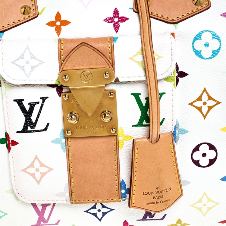 Pre Owned Louis Vuitton White Monogram Multicolore Canvas Speedy 30 Bag