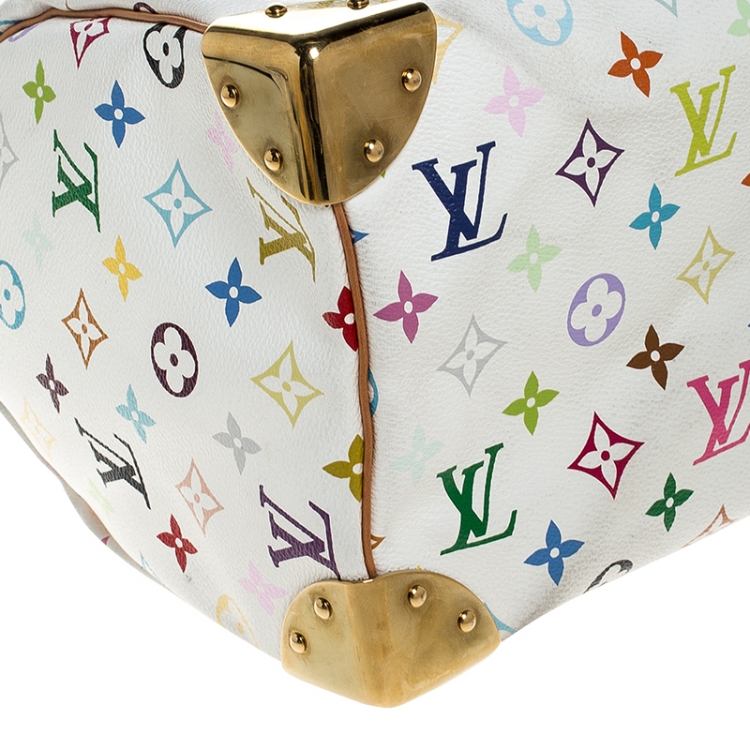Pre Owned Louis Vuitton White Monogram Multicolore Canvas Speedy 30 Bag