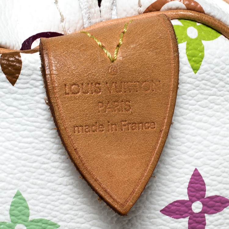 Pre Owned Louis Vuitton White Monogram Multicolore Canvas Speedy 30 Bag