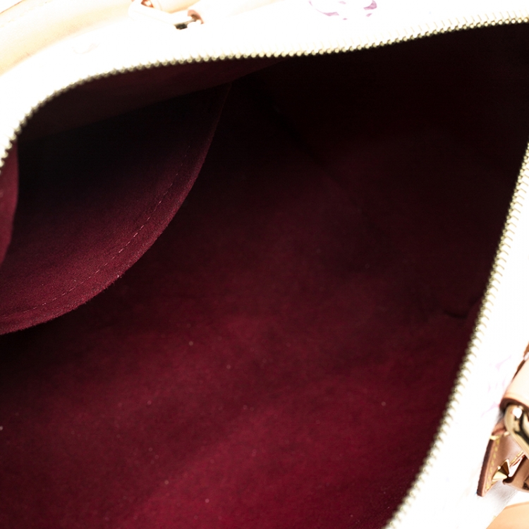 Pre Owned Louis Vuitton White Monogram Multicolore Canvas Speedy 30 Bag