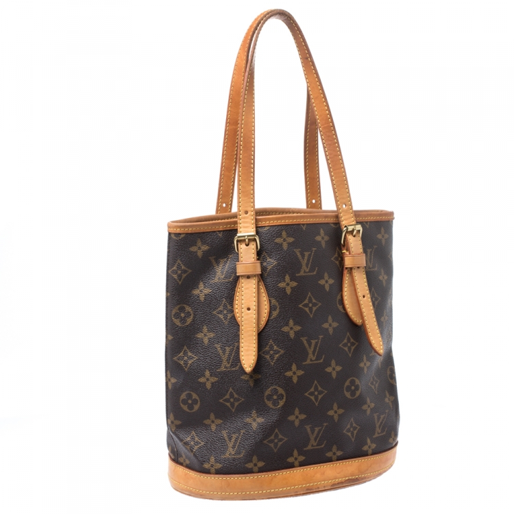 Pre Owned Louis Vuitton Monogram Canvas Petit Bucket Bag