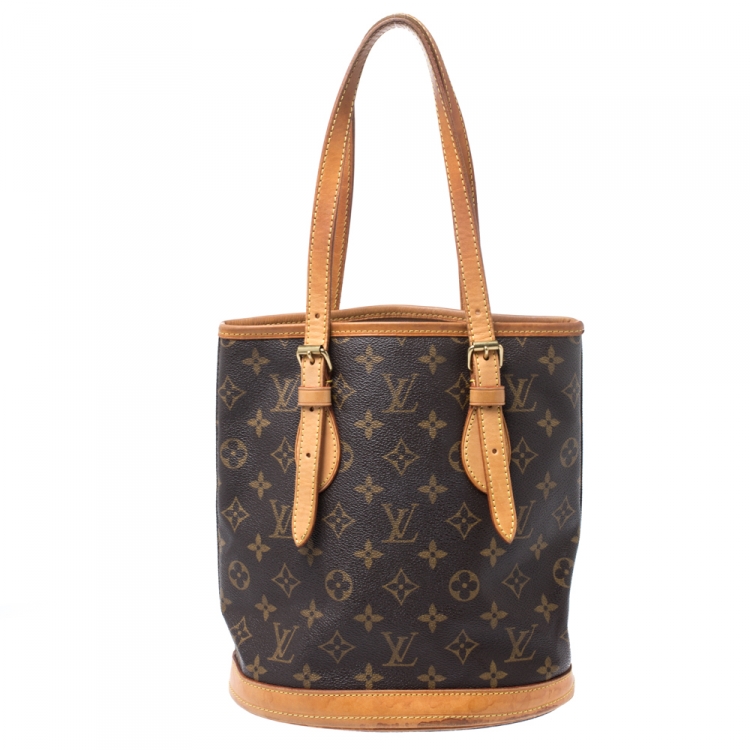 Pre Owned Louis Vuitton Monogram Canvas Petit Bucket Bag