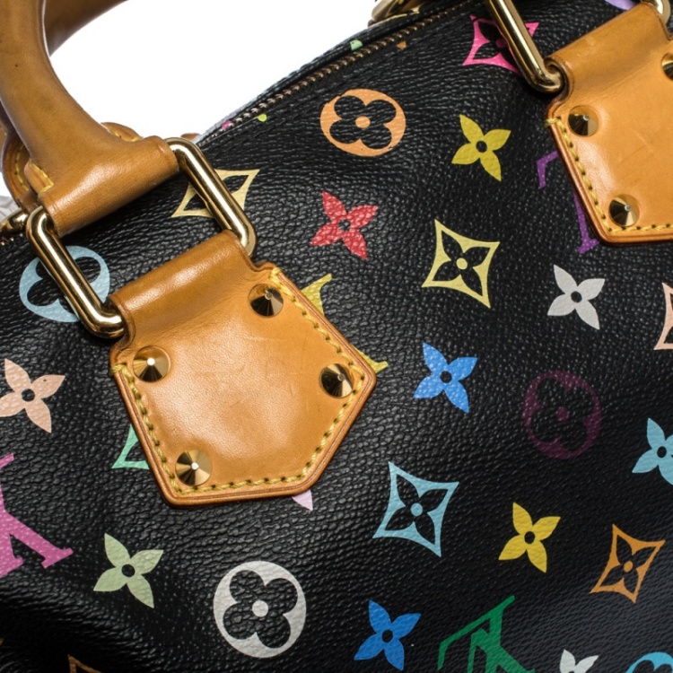 Pre Owned Louis Vuitton Black Multicolore Monogram Canvas Speedy 30 Bag