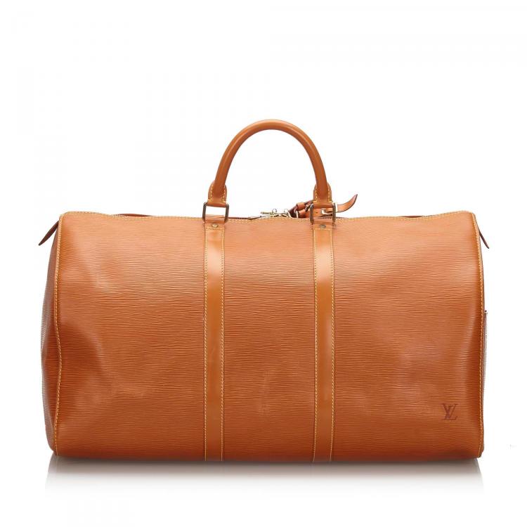 Pre Owned Louis Vuitton Brown Epi Leather Keepall 50 Bag