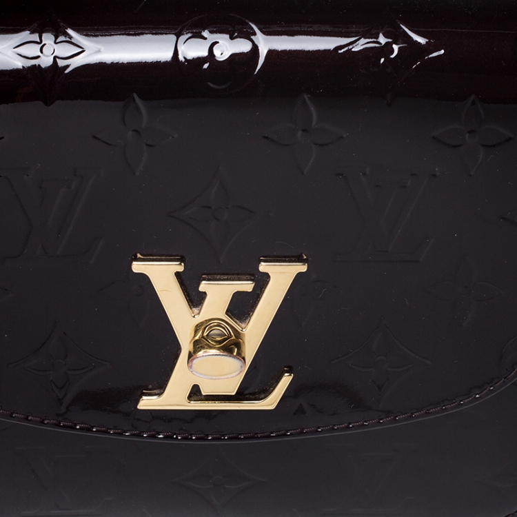 Pre Owned Louis Vuitton Amarante Monogram Vernis Pasadena Bag