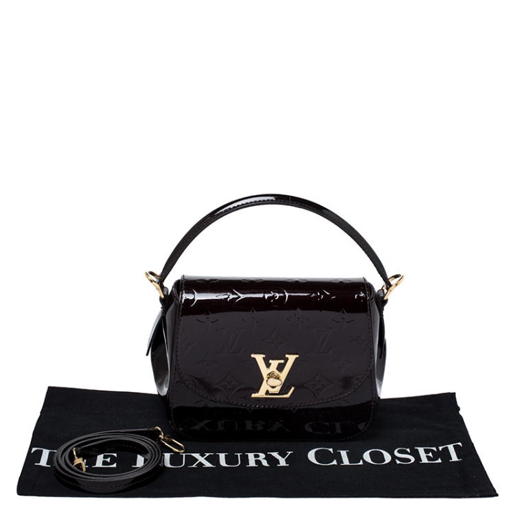 Pre Owned Louis Vuitton Amarante Monogram Vernis Pasadena Bag