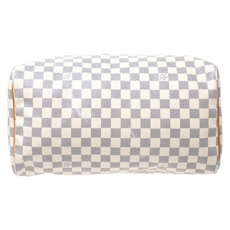 Pre Owned Louis Vuitton Damier Azur Canvas Speedy 35 Bag