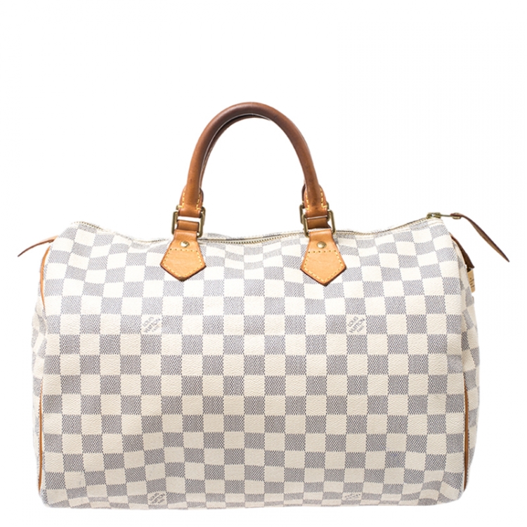 Pre Owned Louis Vuitton Damier Azur Canvas Speedy 35 Bag
