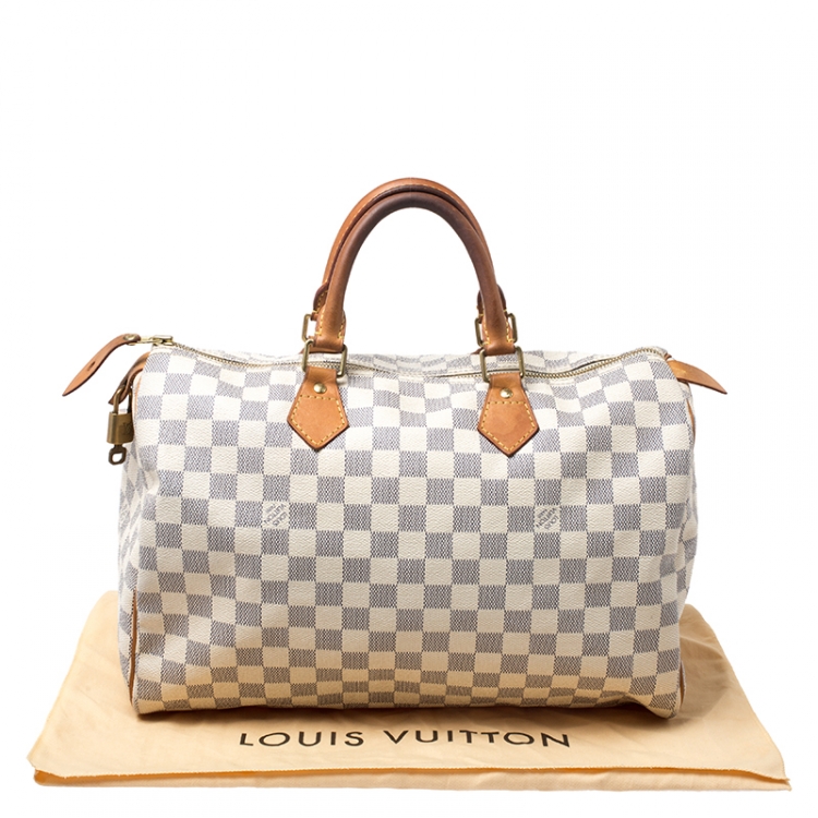 Pre Owned Louis Vuitton Damier Azur Canvas Speedy 35 Bag