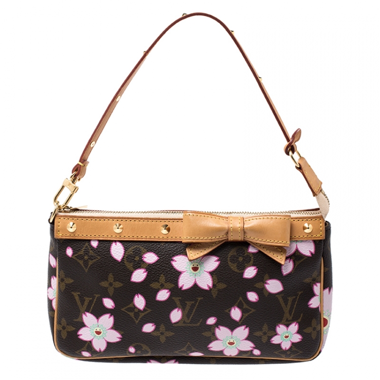 Louis Vuitton 2003 Pochette Accessoires Handbag Cherry Blossom