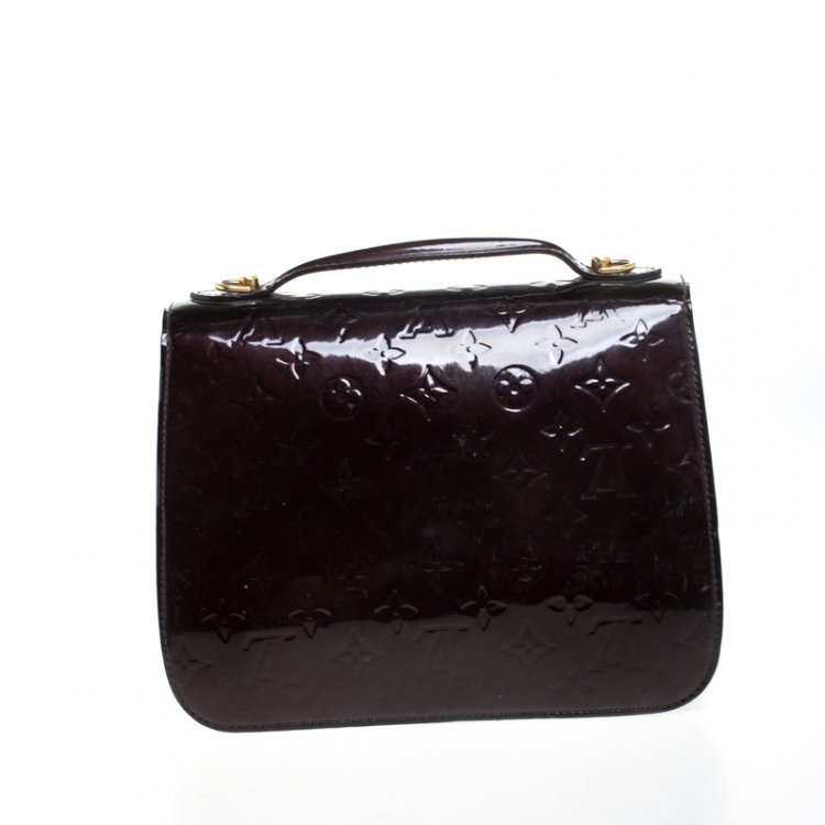 Pre Owned Louis Vuitton Rouge Fauviste Monogram Vernis Mirada Bag