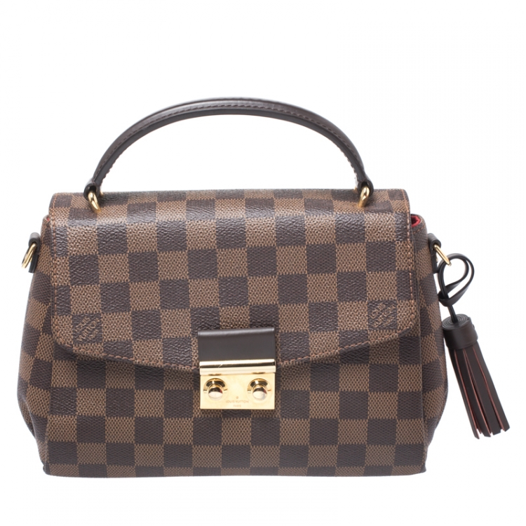 LOUIS VUITTON Croisette Damier Ebene Crossbody Bag Brown