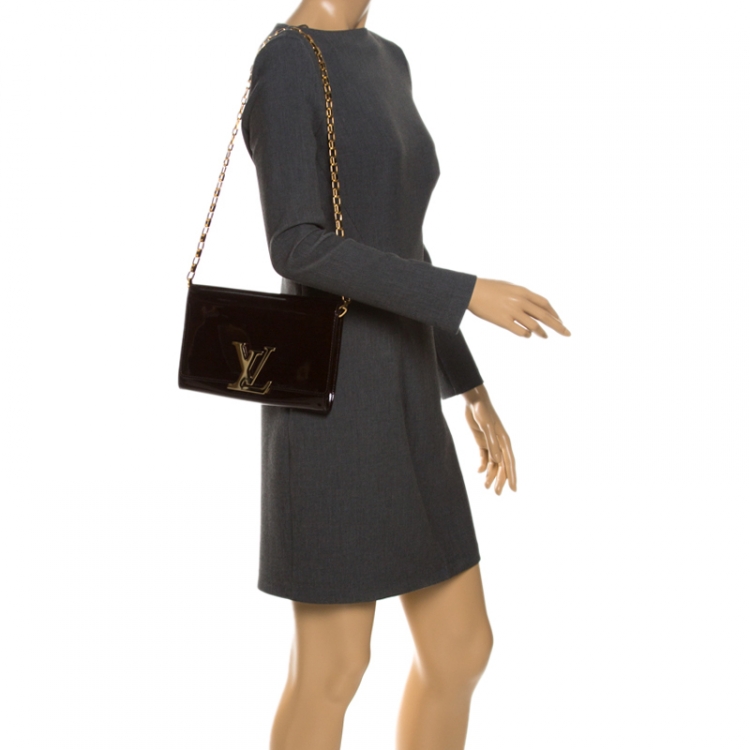 Louis Vuitton Amarante Vernis Chain Louise Clutch GM Bag