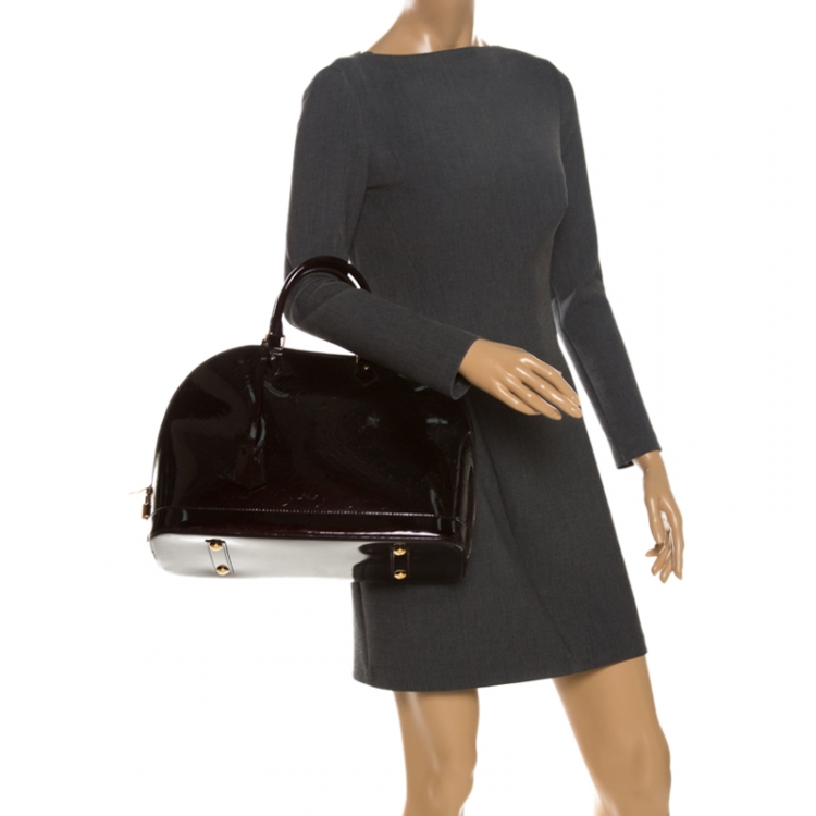 Pre Owned Louis Vuitton Amarante Monogram Vernis Alma GM Bag
