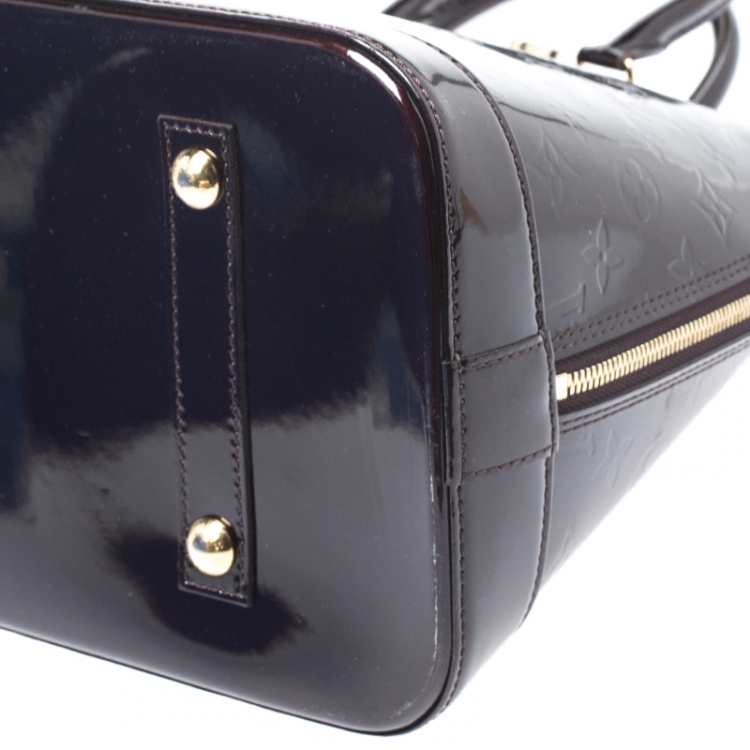 Pre Owned Louis Vuitton Amarante Monogram Vernis Alma GM Bag