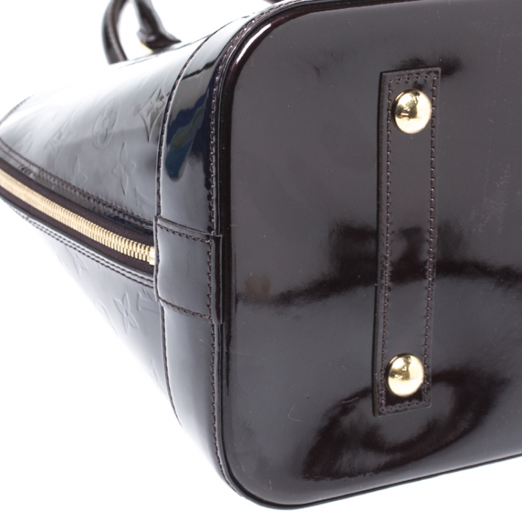 Pre Owned Louis Vuitton Amarante Monogram Vernis Alma GM Bag