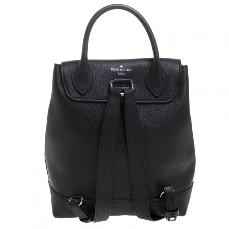 Pre Owned Louis Vuitton Black Leather Lock Me Backpack