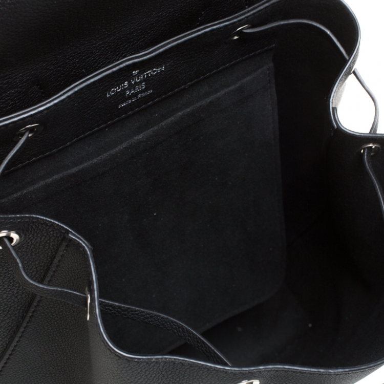 Pre Owned Louis Vuitton Black Leather Lock Me Backpack