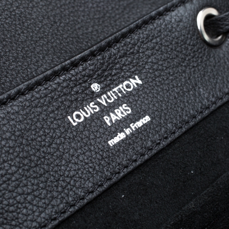 Pre Owned Louis Vuitton Black Leather Lock Me Backpack