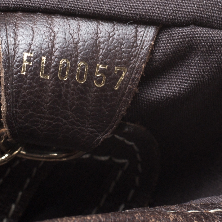 Pre Owned Louis Vuitton Ebene Monogram Mini Lin Bucket Bag