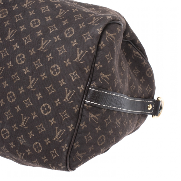Pre Owned Louis Vuitton Fusain Monogram Idylle Canvas Bandouliere Speedy 30 Bag      