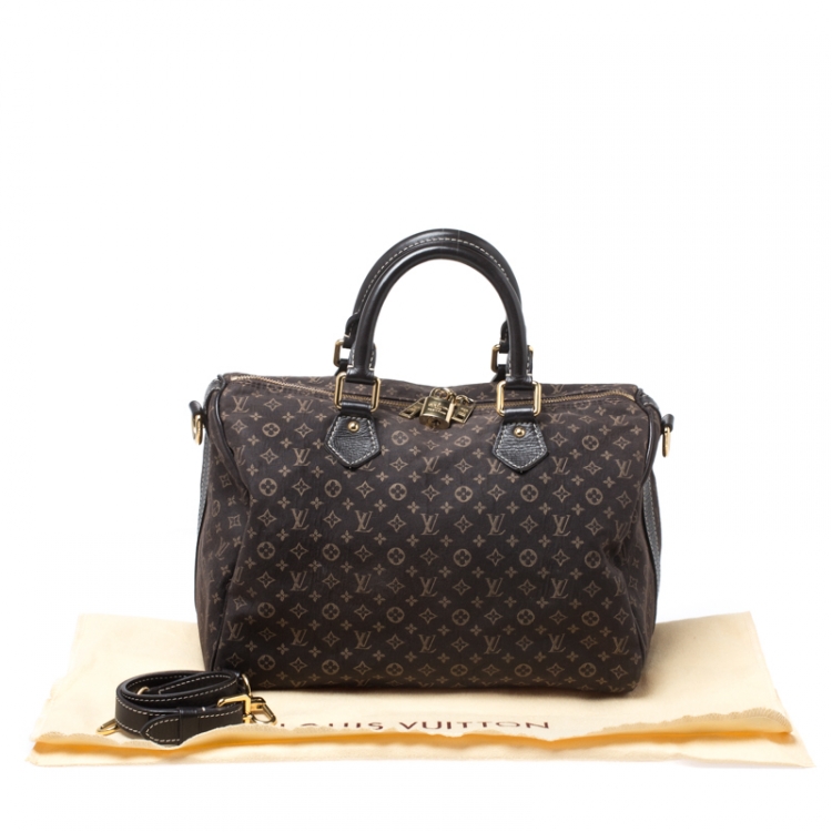 Pre Owned Louis Vuitton Fusain Monogram Idylle Canvas Bandouliere Speedy 30 Bag      