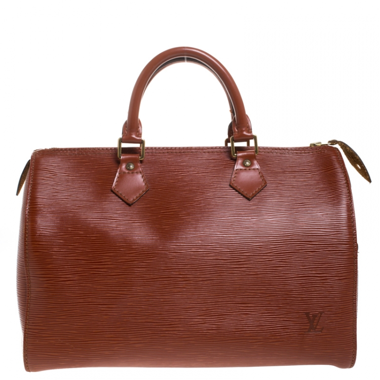 Pre Owned Louis Vuitton Kenyan Fawn Epi Leather Speedy 30 Bag
