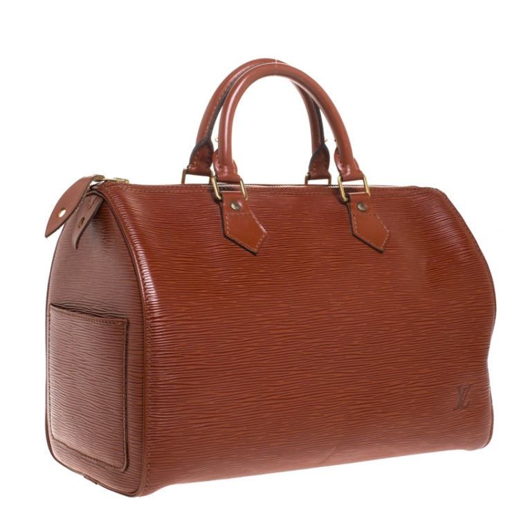 Pre Owned Louis Vuitton Kenyan Fawn Epi Leather Speedy 30 Bag