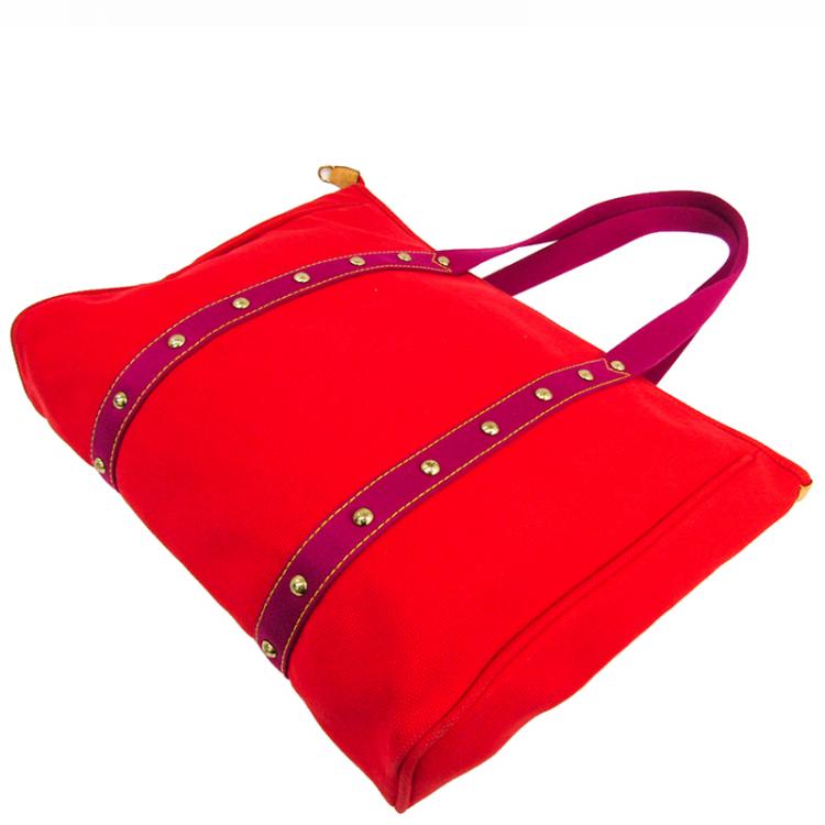 Louis Vuitton Rouge/Pink Canvas Antigua Cabas MM Bag Louis Vuitton