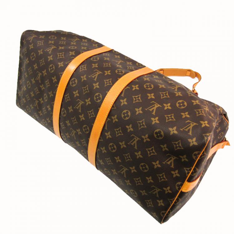 Pre Owned Louis Vuitton Monogram Canvas Keepall Bandouliere 55 Bag 